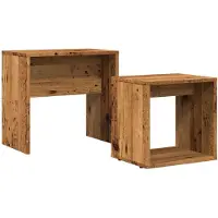 Syfax Tables basses gigognes 2 pcs vieux bois bois d'ingénierie