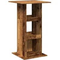vidaXL Table de bar avec étagères aspect bois ancien 60x60x102 cm Bois composite