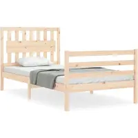 Syfax Cadre de lit sans matelas 100x200 cm bois massif