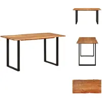 vidaXL Table de salle à manger 140×70×76 cm acacia massif - Tables de salle à manger