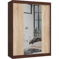 Akord Armoire Coulissante Wengé/Chêne Sonoma 150X60X200