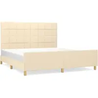 vidaXL Cadre de lit sans matelas Crème 160x200 cm Tissu