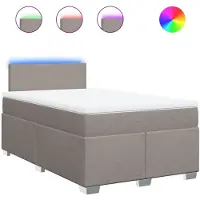vidaXL Lit Boxspring avec matelas Taupe 120x190 cm Tissu