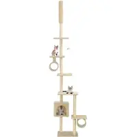 The Living Store Arbre à chat avec griffoirs en sisal 260 cm Beige