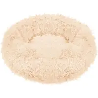 Springos Lit de chien en peluche Lit de chat Coussin pour chien Corbeille de sommeil Ø 90 cm - Crème