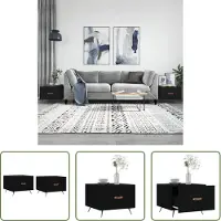 The Living Store Tables basses 2 pcs Noir 50x50x40 cm Bois composite