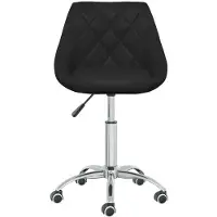 Syfax Chaise pivotante de salle à manger Noir Similicuir