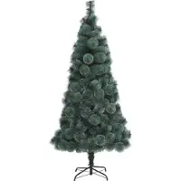 Syfax Sapin de Noël artificiel avec support Vert 210 cm PET