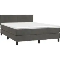 Syfax Sommier à lattes de lit et matelas Gris foncé 140x200cm Velours
