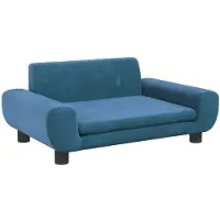 Syfax Lit pour chien bleu 70x45x33 cm velours