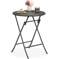 B2X Table de jardin ronde aspect rotin