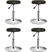 Syfax Chaises à manger lot de 4 noir similicuir