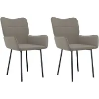 Syfax Chaises à manger lot de 2 Gris clair Velours