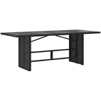 Syfax Table de jardin dessus en verre noir 190x80x74cm résine tressée
