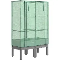 Syfax Jardinière surélevée avec housse aspect rotin 80x40x140 cm