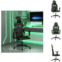 vidaXL Chaise de jeu avec fonction de massage noir et vert similicuir - chaise de jeu