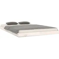 Syfax Cadre de lit sans matelas blanc 120x200 cm bois de pin massif