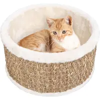 The Living Store Panier pour chats Rond 36 cm Herbe de mer