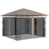 Syfax Belvédère avec moustiquaire 3x3x2,73 m Taupe 180 g/m²