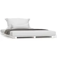 Syfax Cadre de lit sans matelas blanc 140x200 cm bois de pin massif