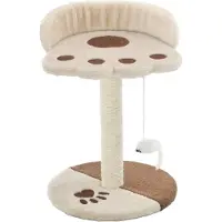 Syfax Arbre à chat avec griffoir en sisal 40 cm Beige et Marron