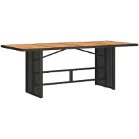 Syfax Table de jardin avec dessus en bois d'acacia noir 190x80x74 cm