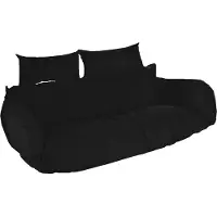 HOME DELUXE Coussin pour fauteuil suspendu en polyrotin TWIN - Noir 105 x 41 x 45 cm Coussins d'assise et de dossier inclus, résistants aux UV | Fauteuil suspendu, siège suspendu