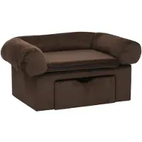 Syfax Canapé pour chien avec tiroir Marron 75x50x38 cm Peluche