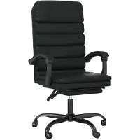 Syfax Fauteuil de massage inclinable de bureau Noir Similicuir