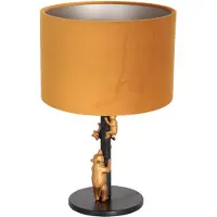 Steinhauer Lampe de table - noir - Animaux - métal textile velours tissu - Ø 17cm - E27 - 8235ZW - Anne Lighting