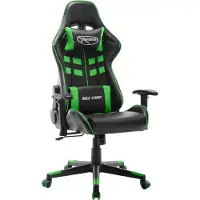 Syfax Chaise de jeu Noir et vert Cuir artificiel