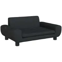 Syfax Lit pour chien noir 70x45x33 cm velours