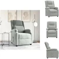 vidaXL Fauteuil relax gris clair velours - fauteuil