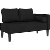 vidaXL Chaise longue avec coussins Tissu noir