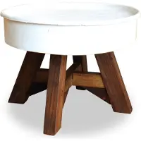 vidaXL Table basse en vieux bois massif 60 x 45 cm Blanc - Table basse - Tables basses - Tables d'appoint