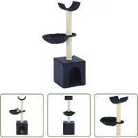 The Living Store Arbre à chat avec griffoirs en sisal 105 cm bleu