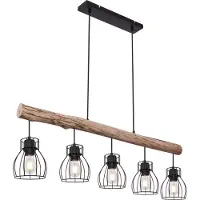 Globo Lampe à suspendre métal noir, 5x E27