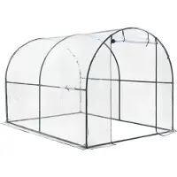 En.casa Tunnel de serre Grünwald 200x300x190cm Serre pour culture maraîchère PVC transparent