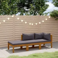 Prolenta Maison Exclusive - Ensemble salon de jardin 3 pièces avec coussins en bois massif d'acacia