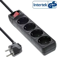 InLine 16445D multiprise, 4x contact de protection, avec interrupteur, 5m, noir