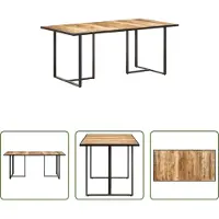 The Living Store Table de salle à manger 180 cm Bois de manguier rugueux