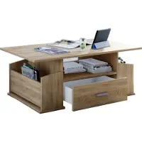 VCM Table basse en bois avec espace de rangement suffisant | Dimensions env. H. 44 x W. 110 x D. 52 cm | Table salon avec tiroir - Junata