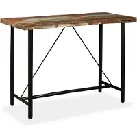 vidaXL Table de bar en vieux bois massif 150x70x107 cm - Table de bar - Table de bar - Tables hautes