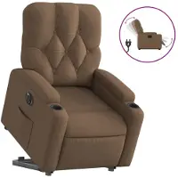 Syfax Fauteuil inclinable électrique marron tissu
