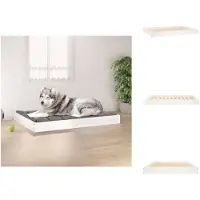 vidaXL Lit pour chien blanc 101,5 x 74 x 9 cm Bois massif Pin - Lits pour chiens