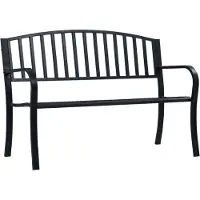 The Living Store Banc de jardin 125 cm noir acier