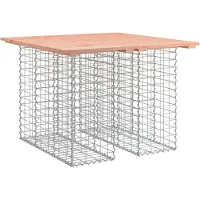 Syfax Table de jardin Gabion Design 100x102x72 cm Bois massif Douglas