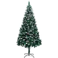 Prolenta Maison Exclusive - Sapin de Noël artificiel avec pommes de pin et neige, 210 cm