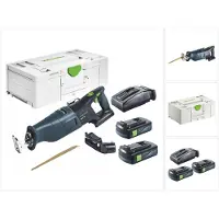 Festool RSC 18 EB-Basic Scie sabre sans fil 18 V Brushless + 2x batterie 3,0 Ah + chargeur + systainer