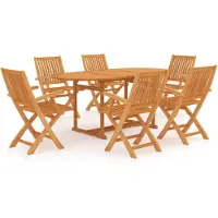 vidaXL Ensemble de jardin 7 pièces teck massif